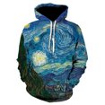 thumbnail image 2 of Sudadera con capucha con estampado 3D de pintura al óleo de Van Gogh con noche estrellada para mujeres y hombres, sudaderas holgadas de gran tamaño para hombres, sudaderas para hombres, 2 of 4
