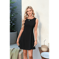 thumbnail image 3 of Vestido Mini de Fiesta con Cuello Redondo y Mangas , Color Negro, Talla M, 3 of 6