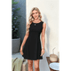 thumbnail image 3 of Vestido Mini de Fiesta con Cuello Redondo y Mangas , Color Negro, Talla L, 3 of 6