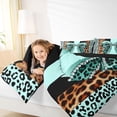 thumbnail image 4 of Erosebridal Cute Coquette Bows Kids 7-Piece Twin Bedding Sets For Cheetah Pattern Lover,Chic Leopard Print Bedding Comforter Set,Reversible black, 4 of 7