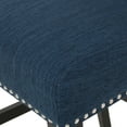 thumbnail image 6 of Noble House Maurice Wingback Counter Stool, Navy Blue, Dark Brown, 6 of 9