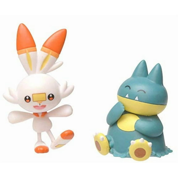 Pokemon Munchlax & Scorbunny Collectible Articulated Action Figure Set - Ages 4 & Above, 2 Inches