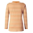 thumbnail image 4 of FINALGANG Womens Striped Long Sleeve TShirts Casual Loose Fit Crewneck Lightweight Tees For Spring Summer Daily Wear Orange XL, 4 of 5