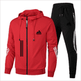 thumbnail image 4 of Sudadera y pantalón con capucha para hombre, traje de 2 piezas con cremallera, transpirable, de alta calidad, moderno, adecuado para primavera y otoño, 2, 4 of 5