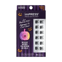 KISS imPRESS Lash Clusters, imPRESS Falsies Decorated, Midnight Doll, 12mm-14mm, 12 Clusters