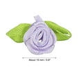 thumbnail image 2 of Uxcell Mini Ribbon Roses, 200Pcs Satin Fabric Flowers with Green Leaves Rosettes Applique for Craft Wedding Light Purple, 2 of 5