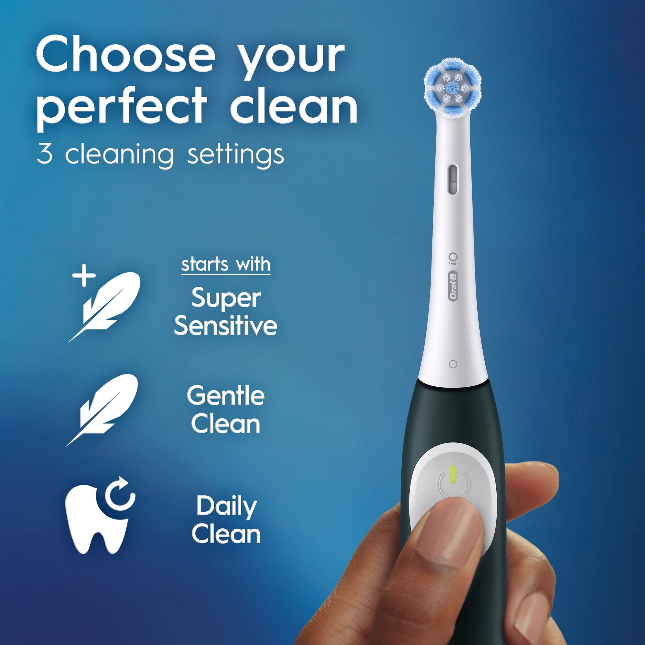 Oral-B Toothbrush, iO Series 2 Electric Toothbrush Starter Kit, Forest Green