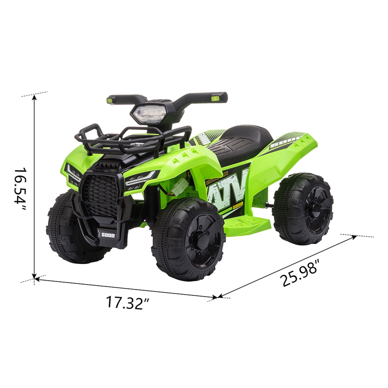 CIPACHO 6V Kids Ride on ATV, Battery Powered Electric Quad with LED Lights, Green CIPACHO 6V Kids Ride on ATV, Battery Powered Electric Quad with LED Lights, Green