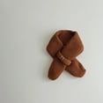 thumbnail image 2 of Karoyedx Boys Scarf Kids Girls Knit Scarf Toddler Warm Winter Cross Tie Wrap Neck Warmer Cute Scarves Brown Size,One Size, 2 of 3