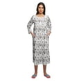 thumbnail image 4 of Moomaya Robe de Nuit Imprimée Longueur Genou en Coton avec Bordure en Dentelle Manches 3/4 pour Femmes, 4 of 5