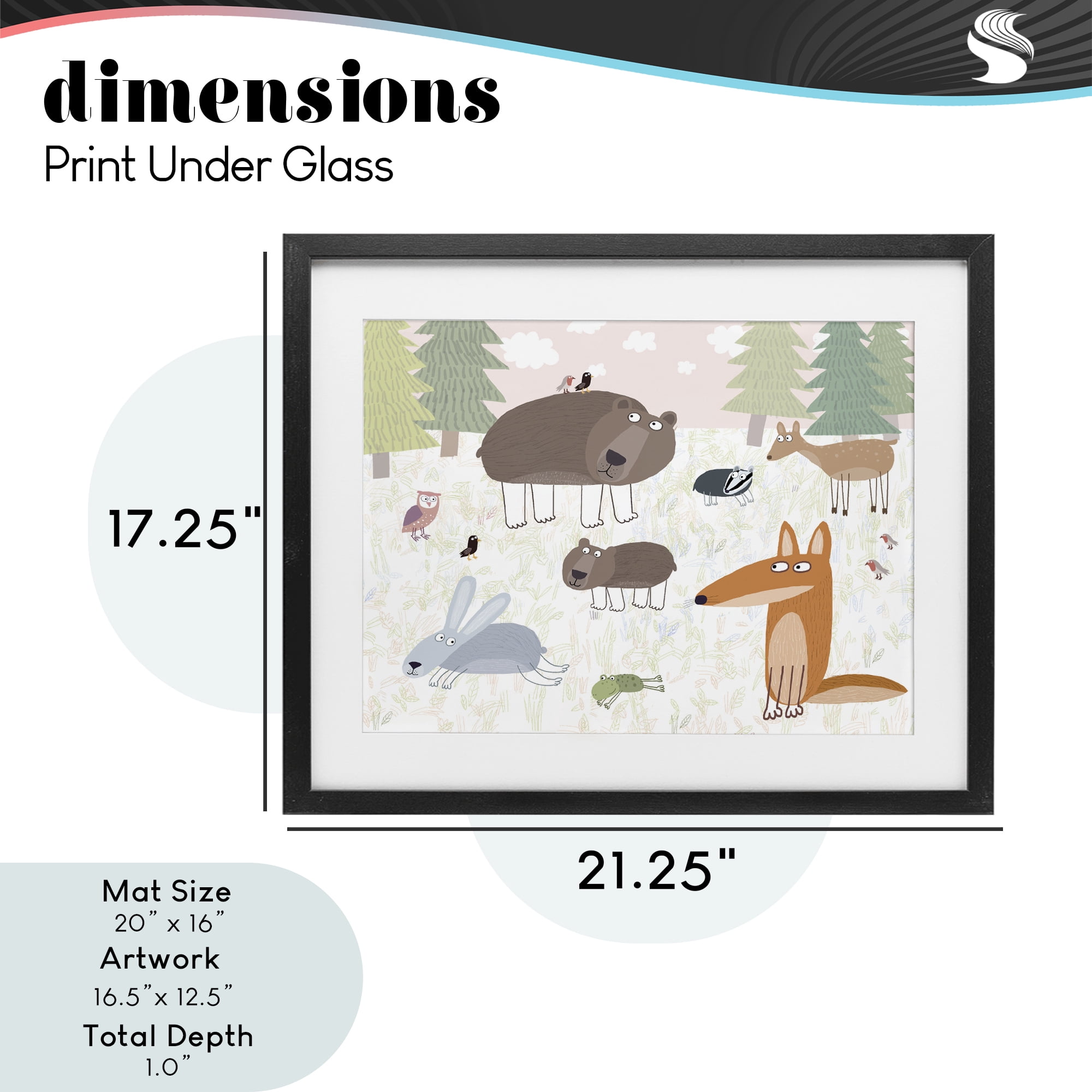 Stupell Industries Forest Animals Out and About Black Framed Print Under Glass, design by Carla Daly