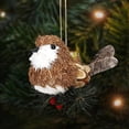 thumbnail image 3 of 1 Pc Woodland Animal Xmas Ornament Sisal Straw Rustic, Classic Farmhouse Sisal Straw Friends Animal Figurine with Pinecone Berry, Neutral Rustic Forest Hanging Accessory, Trees, Wreaths, 2D, 3 of 6