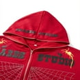 thumbnail image 3 of Spider Web Print Women‘s Zip Hoodies with Long Sleeves and Oversized Fit, 3 of 9