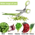 thumbnail image 2 of 5-Blade Herb Cutter Scissors with Safety Cover, Cleaning Comb - Green, 2 of 7