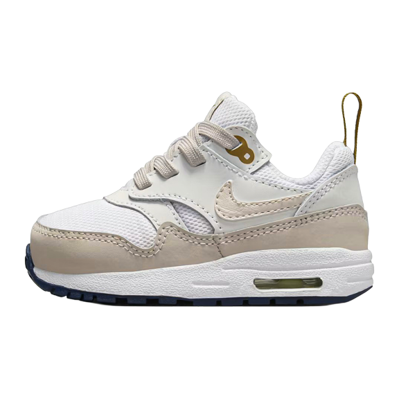 NIKE TODDLER Air Max 1 EasyOn Infant "White Bronzine Midnight Navy Light Orewood Brown (I)" DZ3309 103 DZ3309 103 from Stadium Goods