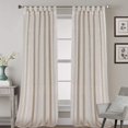 thumbnail image 1 of Natural Effect Extra Long Curtains Made of Linen Mixed Rich Material, Tab Top Curtains Pair Window Curtains/Drape/Panels for Bedroom (Set of 2, 52 by 108 Inch, Angora), 1 of 7