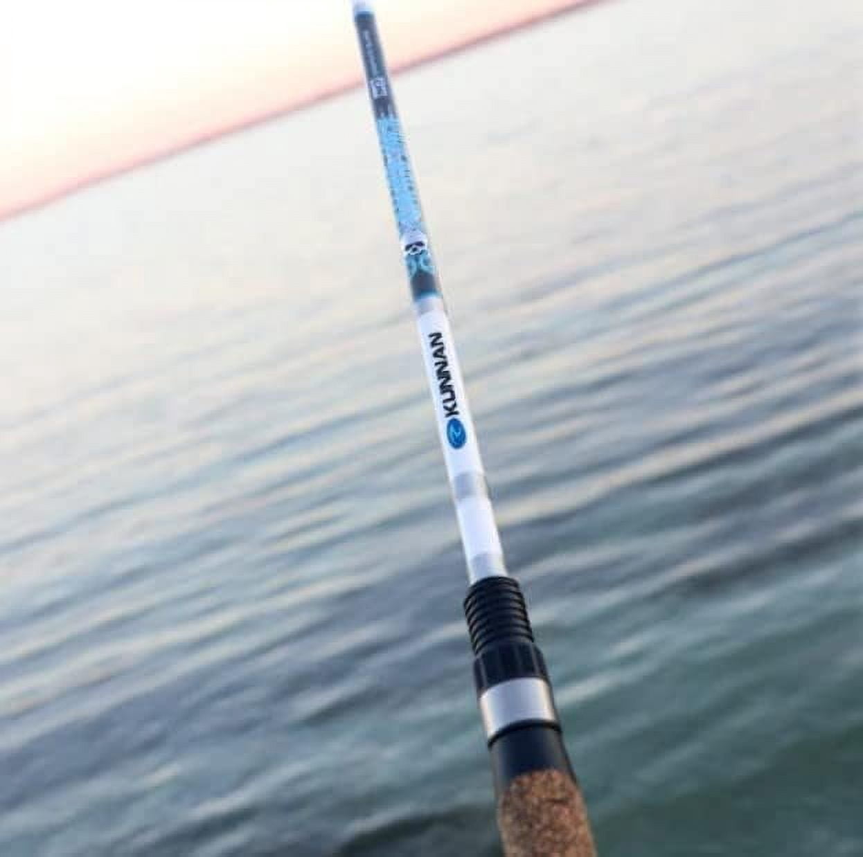 Kunnan Calico Jack Inshore Fishing Rod with Graphite Blank, Reverse Split Grip with Cork Handles, Fuji Guides & Reel Seat, Hook Keeper