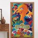 thumbnail image 4 of Cortina de puerta semiopaca con patrón de patchwork de dos piezas de Barrio Sésamo, cortinas opacas decorativas para dormitorio, sala de estar, decoración de habitación de niños, 34 x 56 pulgadas,, 4 of 7
