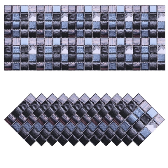 Uxcell 20Pcs Mosaic Tile Stickers, 10 x 10cm Square Wallpaper Self-Adhesive Waterproof (Style 36)