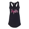 thumbnail image 2 of Wild Bobby, Fighter Breast Cancer Survivor, Breast Cancer Awareness, Women Racerback Tank Top, Black, Small, 2 of 4