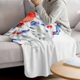 thumbnail image 3 of Blue Red Flowers Blanket Soft Cozy Warm Throw Blanket for Couch, Plush Fuzzy Flannel Fleece Blankets for Sofa, Elegant Spring Floral Butterfly Pastoral Bed Blankets Lightweight Gifts for Men, 40"x50", 3 of 9