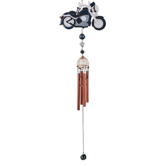 FC Design 31" Long Motorcycle Wind Chime with Copper Gem Statue Sculpture Ornament Decoration Home/Room/Garden Decor and Unique Gift Ideas for Housewarming, Holidays and Birthdays