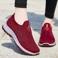 thumbnail image 5 of YOUYEDIAN Orthopedic Shoes for Women Breathable Walking Sneakers Slip on Trainers Ladies Comfortable Casual Athletic Shoe Thick Bottom (Red, 7 Wide), 5 of 8