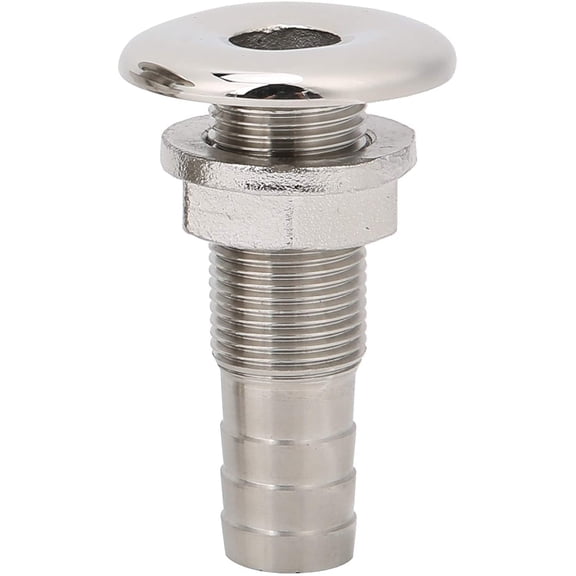ABCISI Marine Straight Thru Hull Fitting 316 Stainless Steel Water Drain Outlet Plumbing Valve Hose Thru Drain Connector for Boat, Yachts(1/2in)