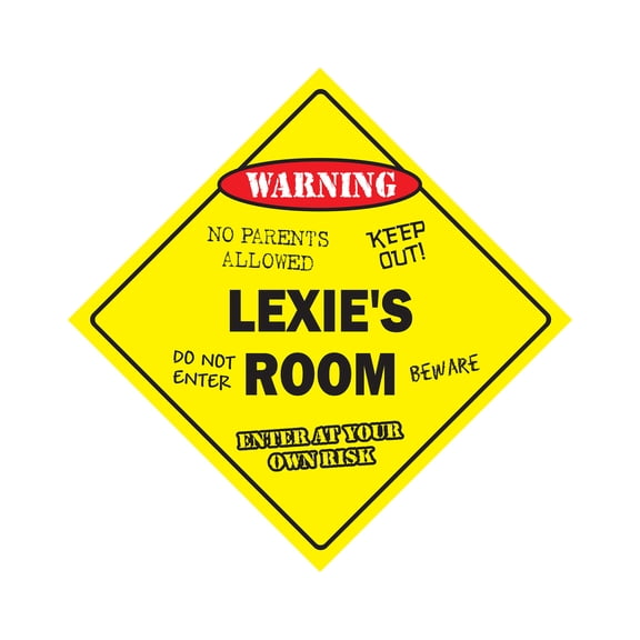 Lexie's Room Sign Crossing Zone Xing | Indoor/Outdoor | 14" Tall kids bedroom decor door children's name boy girl