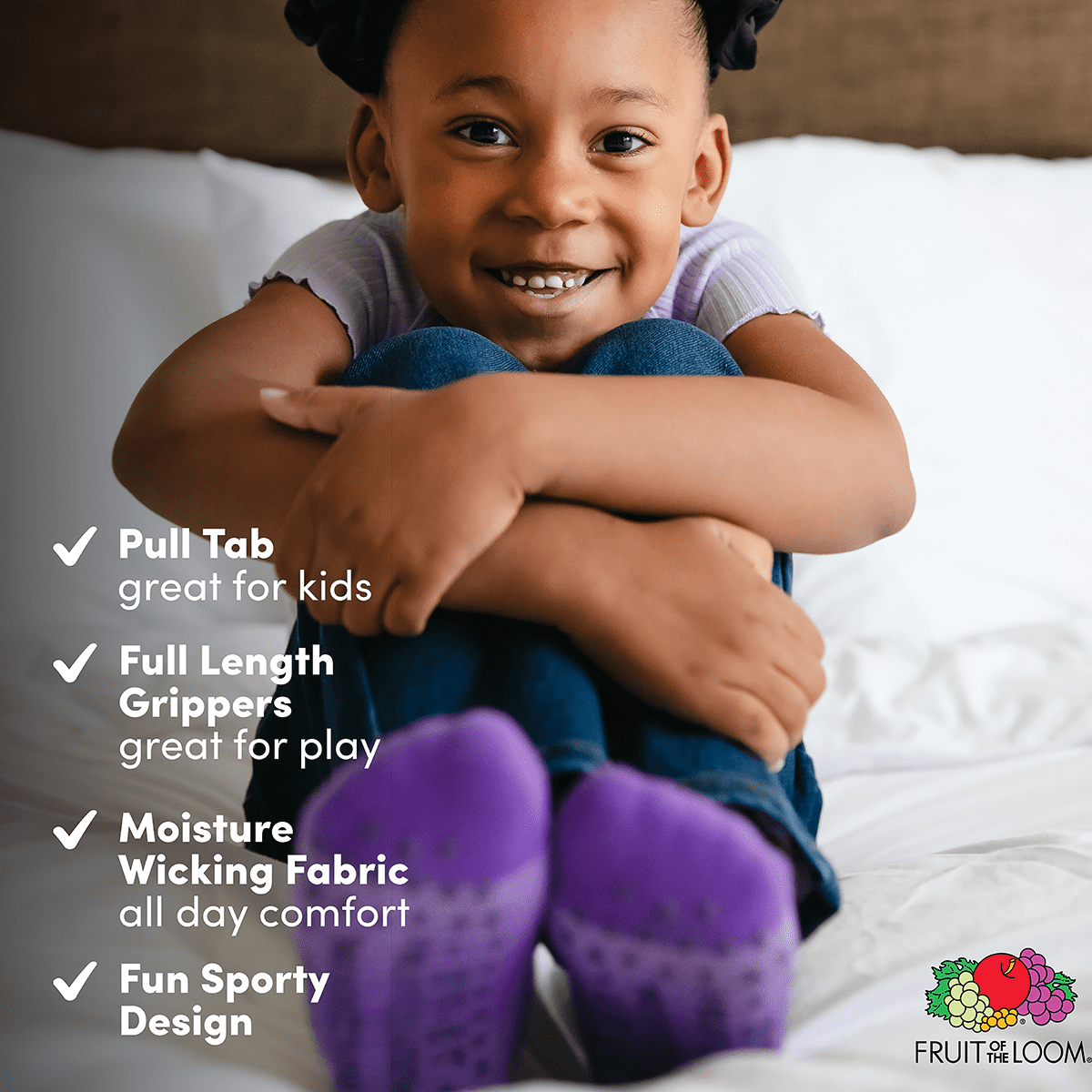 Fruit of the Loom Toddler Low-Cut Socks, 6-Pack, Size 6M-5T
