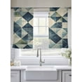 thumbnail image 5 of Modernism Sheer Curtains 54 Inches Long 2 Panels Blue White Angular Design Color Block Light Filtering Semi Sheer Window Curtains Drapes for Bedroom Living Room 52"x54", 5 of 7