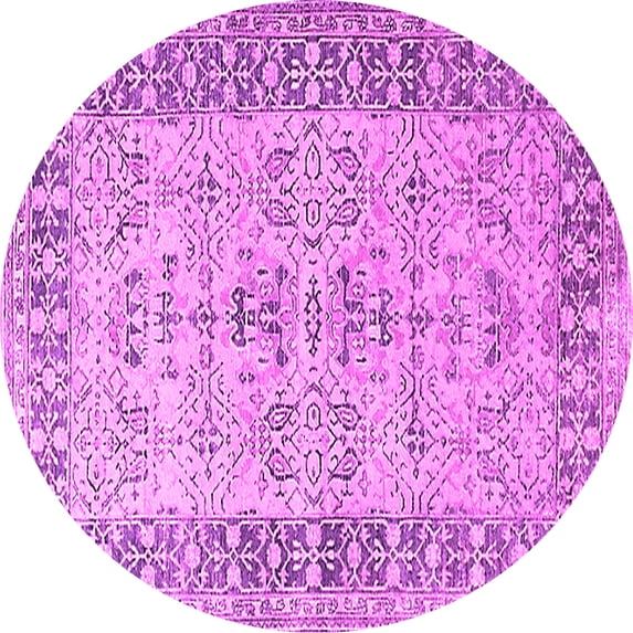 Ahgly Company Indoor Round Oriental Pink Industrial Area Rugs, 7' Round