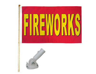 3x5 Advertising FIREWORKS Red and Yellow Premium Quality Flag 3'x5' Grommets 