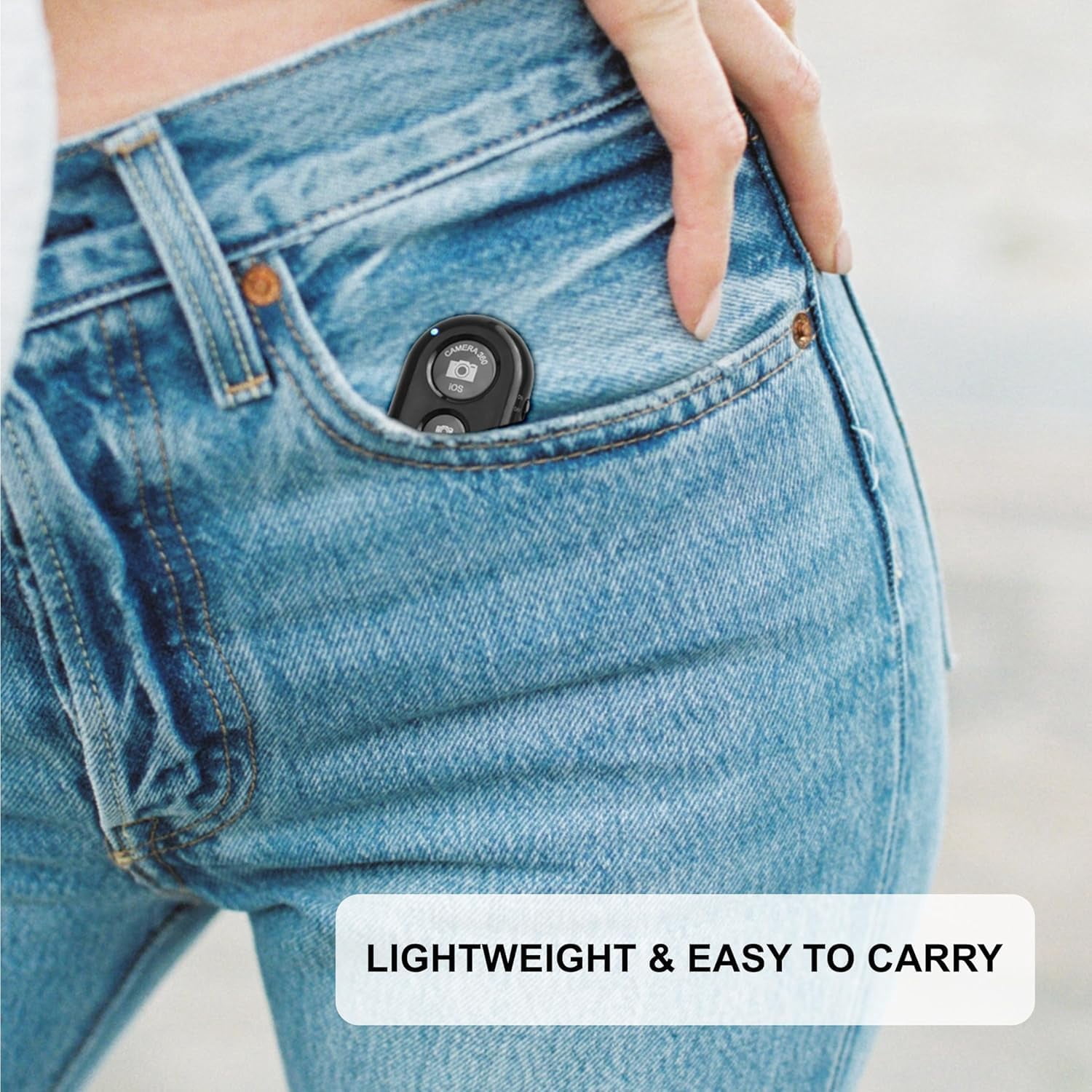 Acuvar Bluetooth Wireless Remote Control Camera Shutter Button for Smartphones:iPhone and Android Cellphones + eCostConnection Microfiber Cloth