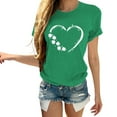 thumbnail image 1 of Pxiakgy Vente Chaude! T-Shirt Trèfle de la Saint-Patrick pour Femmes Chanceux Irlandais Manches Courtes T-Shirt Graphique Trèfle Mode Décontractée Imprimé Amour Col Rond Manches Courtes T-Shirt, 1 of 4