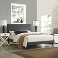 thumbnail image 1 of Modway Camille Queen Fabric Platform Bed with Squared Tapered Legs in Gray, 1 of 5