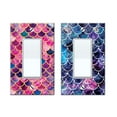 thumbnail image 1 of WIRESTER 1-Gang Decorator Light Switch Plate/Wall Plate Cover, 2pcs Mosaic Mermaid Scale + Pink Mermaid Scales, 1 of 6