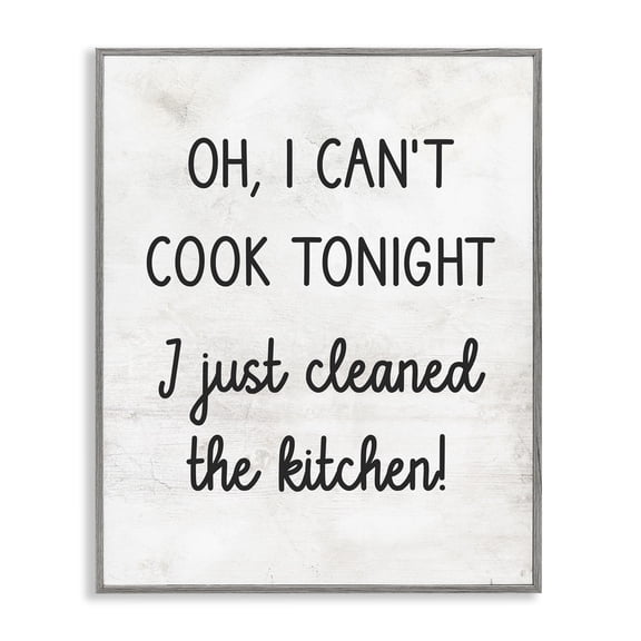 Stupell Industries Rustic Lodge Can't Cook Just Cleaned Gray Framed Giclee Art, 16 x 20, by Lil' Rue