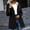 Black, variant on Women's Casual Athletic Belted Waterproof Jacket, Mid Length Hooded Windproof Coat for Running Walking Hiking Camping Wine