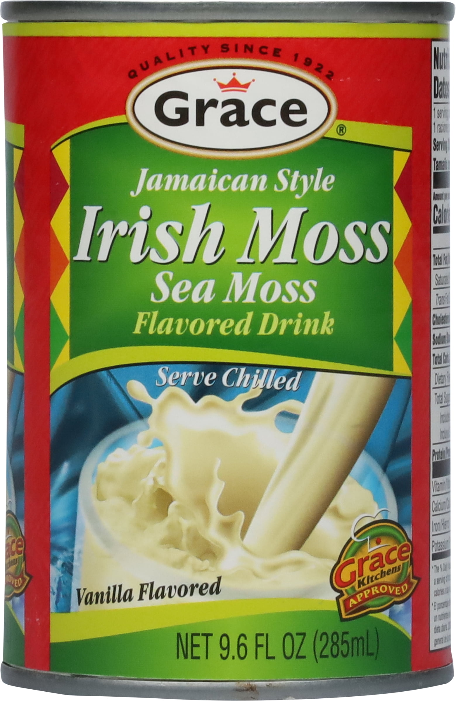Grace Jamaican Style Vanilla Flavored Irish Moss Drink, 9.6 fl oz Can