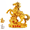 Gold, variant on Year of the Horse lucky mascot, Chinese Feng Shui red horse statue, desktop decoration, symbolizing good fortune, success, and prosperity.