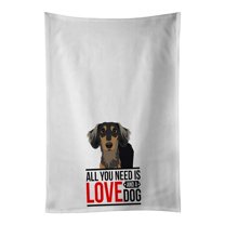Carolines Treasures WDK3611WTKT 28 x 19 in. Unisex Dachshund Black & Tan No.4 White Dish Towels Kitchen Towel - Set of 2