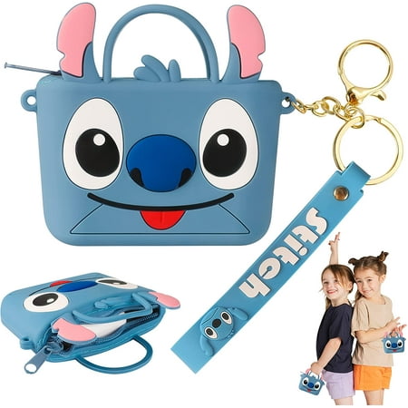 LINLINPAPA Blue Stitch Coin Purse for Girls Kids Women Teen Child