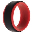 thumbnail image 1 of Anillo de boda de silicona con 2 capas - Rojo-Negro de ROQ para hombre - Anillo de 7 mm, 1 of 1