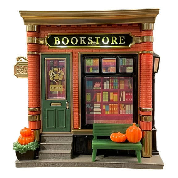 LAMIRO Bookstore Wallflower Projector Nightlight,Miniature Bookstore That Warms Your World,Micro Night Light with Pumpkins,Fragrance Plug Warm Led Projection Lens Book Nook for Adults Kids