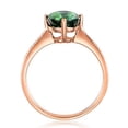 thumbnail image 2 of Classic 1.50 Carat Green Emerald 6mm Round Shape And Moissanite Diamond 10k Rose Gold Engagement Ring for Women, 2 of 4