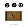 thumbnail image 3 of Evergreen Monogram Indoor Outdoor 100% Natural Coir Doormat 28" x 16" |  Letter  "V", 3 of 3
