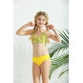 thumbnail image 4 of URMAGIC Girl's 3 Piece Cute High Waisted Ruffle Trim Swimsuit Bikini Sets with Beach Skirt 8-14 Years, 4 of 14