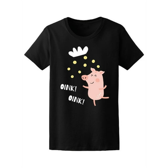 Cute Pig Cartoon, Animal Lovers T-Shirt Women -Image by Shutterstock, Female Small