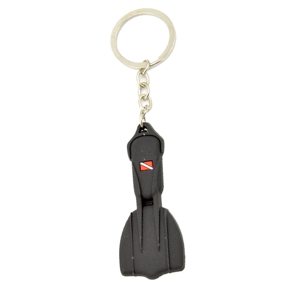 Eigraketly Llavero Mini aletas de buceo diseño personalizado mar tema Kayak colgantes regalo llavero titular etiqueta monedero Deportes acuáticos Negro Eigraketly OD026766-02